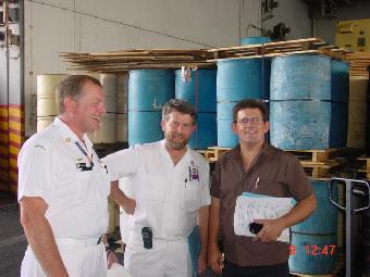 Chef exchange on the USS Abraham Lincoln.  Paul having a break after a hard day at the office on A/L.